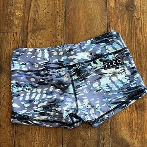 Fleo Blue and Black Patterned Shorts